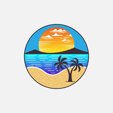 Beautiful summer time on the beach.のイラスト素材