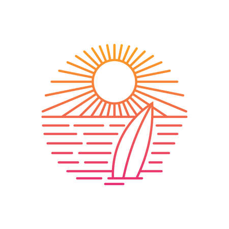 Summer time, ocean and beach panorama. Seashore landscape on tropical island.のイラスト素材