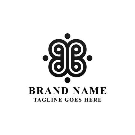 Letter BB logo design template. This logo is very suitable for any kind of business or industry that is engaged in any field. EPS 10, Editable, Resizable, Vector Illustration.のイラスト素材