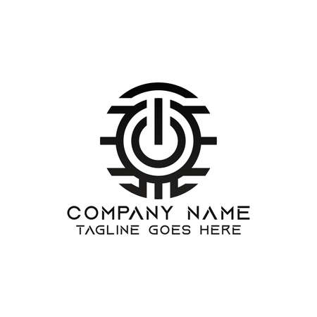 Power switch logo design template. This logo is very suitable for any kind of business or industry that is engaged in any field. EPS 10, Editable, Resizable, Vector Illustration.のイラスト素材