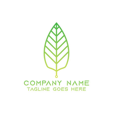 Simple tree leaf logo design template. This logo is very suitable for any kind of business or industry that is engaged in any field. EPS 10, Editable, Resizable, Vector Illustration.のイラスト素材