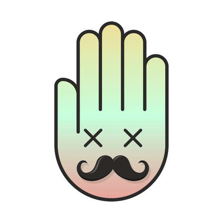 Hand Emoji cartoon with hangover expression design illustration. Editable, resizable, EPS 10, vector illustration.のイラスト素材