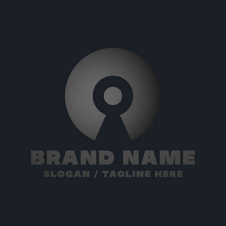 Keyhole logo design template. Editable, resizable, vector illustration.のイラスト素材