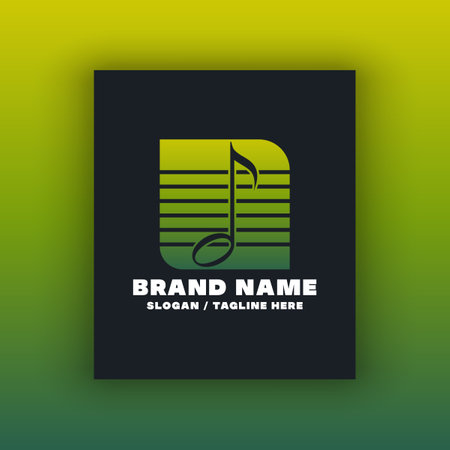 Musical logo design template. Simple, modern, elegant and smooth. This logo is very suitable for any kind of business or industry that is engaged in any music management and production.のイラスト素材