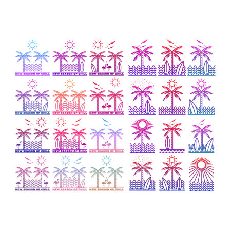 Summer time on the beach collection. Editable, resizable, EPS 10, vector illustration.のイラスト素材