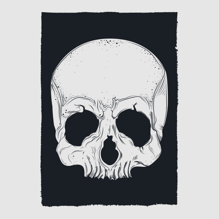 Skull and bone poster design. Editable, resizable, EPS 10, vector illustration.のイラスト素材