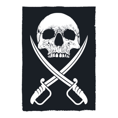 Sword and skull design vector. Editable, resizable, EPS 10, vector illustration.のイラスト素材