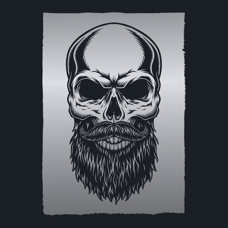 Skull and bone poster design. Editable, resizable, EPS 10, vector illustration.のイラスト素材