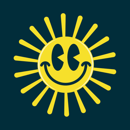 Happiness smiling face emoji, shining like a sun vector illustration design editable and resizable &#xD;&#xA;のイラスト素材