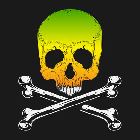 Skull and bones vector design. Editable, resizable, EPS 10, vector illustration.
のイラスト素材