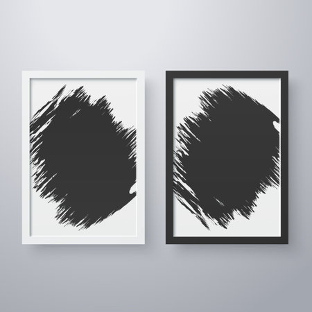 Simple frame with grunge texture style vector illustration design editable and resizable.のイラスト素材