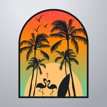 Good summer on the beach. Editable, resizable, vector illustration.
のイラスト素材