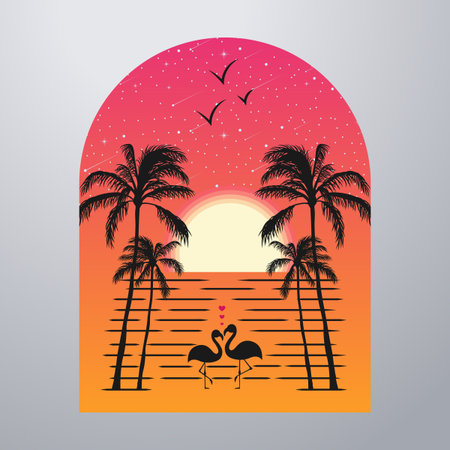 Good summer on the beach with grunge texture style. Editable, resizable, vector illustration.
のイラスト素材