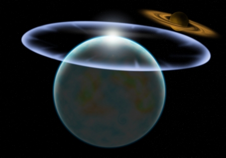 a graphic of blue planet explosionの写真素材