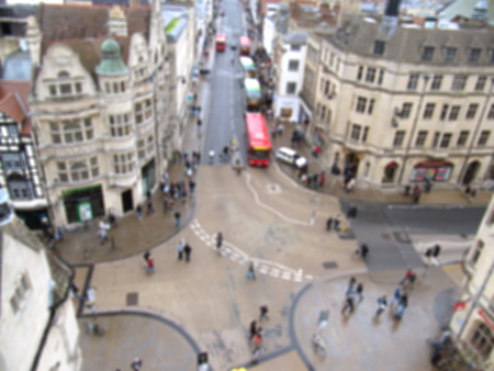 Road cross in Oxford UK - blurred background.の写真素材