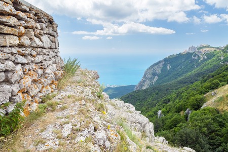 View from mountain to the Black Sea coastline.の写真素材