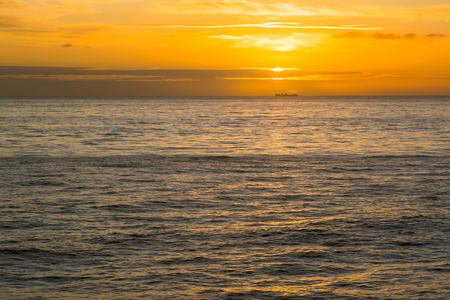 Sunset in the open Atlantic ocean.の写真素材