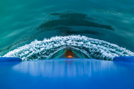 Bow of a merchant ship is underway.の写真素材