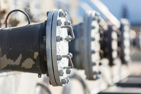 Reducer of the pipe of a tankers cargo system.の写真素材