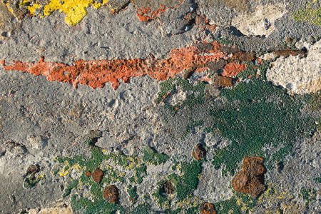 Peeling paint rusting metal rough texture.の写真素材