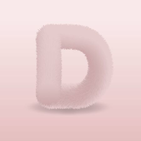 Vector illustration of a powder pink fur letter on pink backgroundのイラスト素材