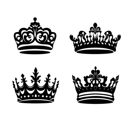 set of simple crowns for princess and queen. Third collectionのイラスト素材