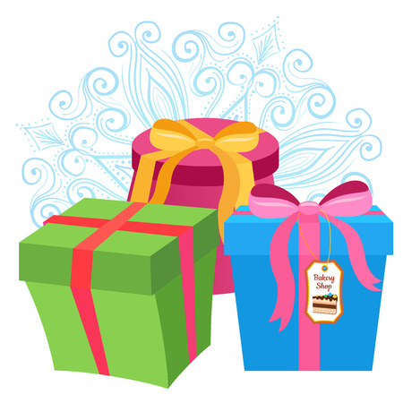 Present gift boxes vector illustrationのイラスト素材