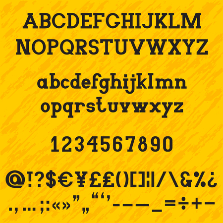 Slab serif bold alphabetのイラスト素材
