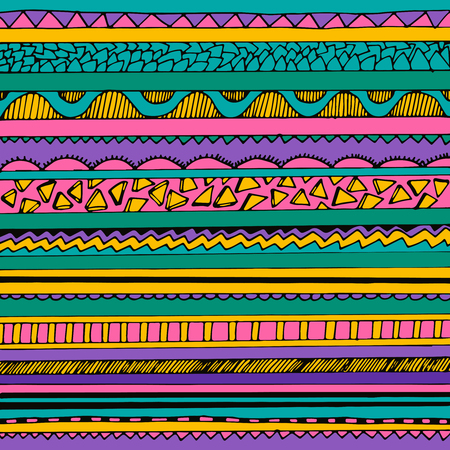 Bright colourful tribal seamless patternのイラスト素材