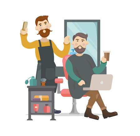 barbershop hair salonのイラスト素材