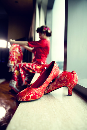 Chinese wedding bride-to-beの写真素材