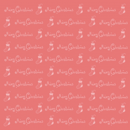 Christmas pattern with inscription and  stocking giftのイラスト素材