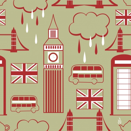 London elements landmark, seamless pattern, vector backgroundのイラスト素材