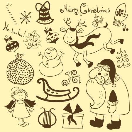 Christmas, new year, vector  graphic icon setのイラスト素材