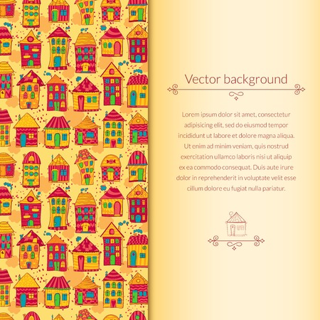 houses background for template card with place for textのイラスト素材