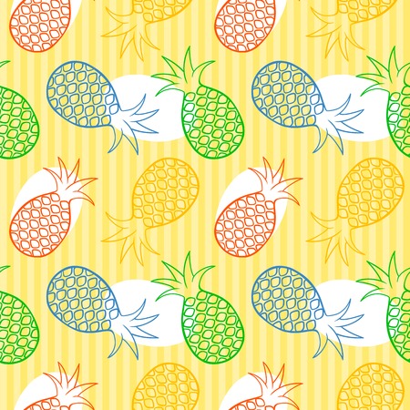 Pineapple juce, seamless pattern, vector colorful illustrationのイラスト素材