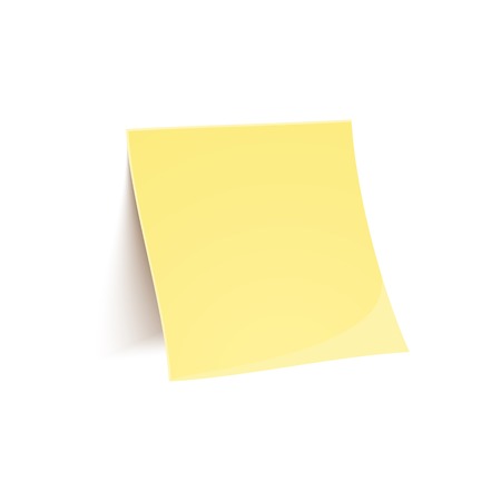Vector yellow stick note isolated on white background in realistic styleのイラスト素材