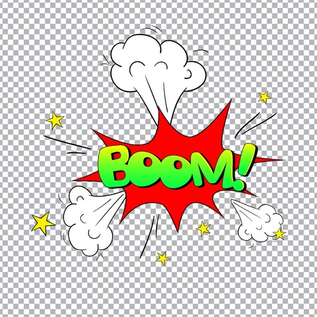 Comic bubbles vector isolated illustration, explosion Soundのイラスト素材