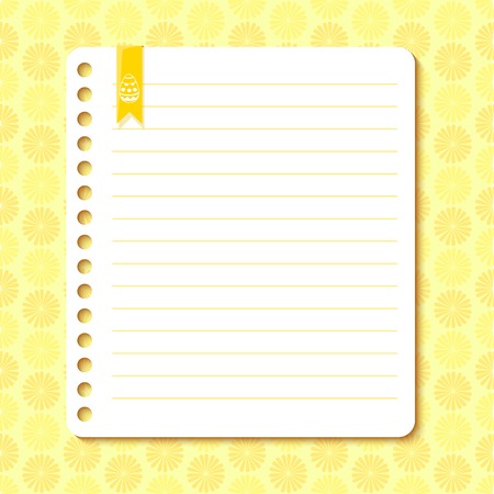 Easter vector background with space for text in the form of a sheet torn from a notebookのイラスト素材