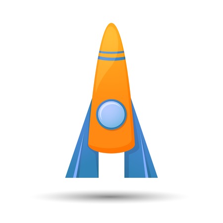 Cartoon rocket 3D vector illustration isolated on backgroundのイラスト素材