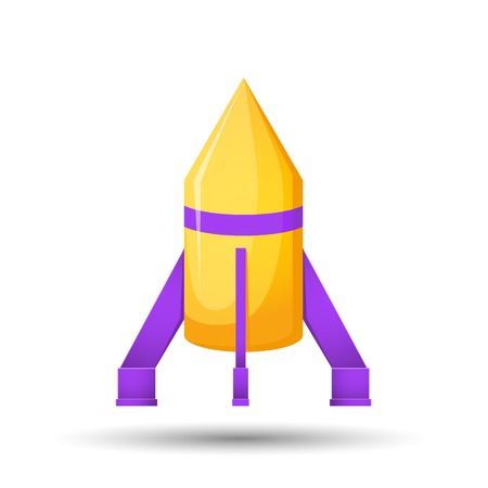 Cartoon rocket 3D vector illustration isolated on backgroundのイラスト素材