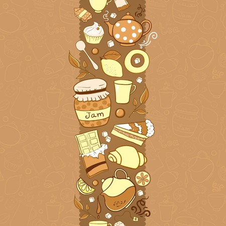 Vector tea background for template card with place for textのイラスト素材