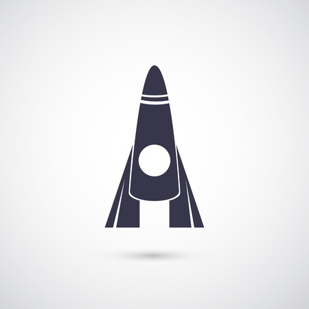 Vector silhouette rocket icon isolated on backgroundのイラスト素材