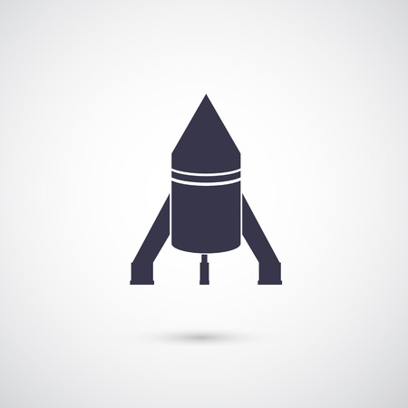 Vector silhouette rocket icon isolated on backgroundのイラスト素材