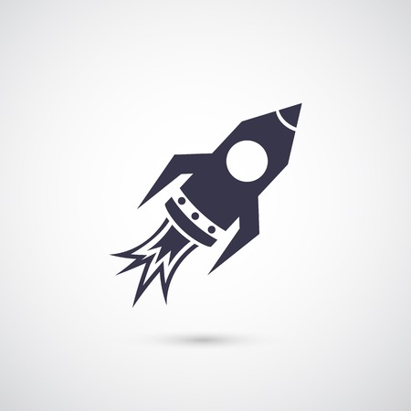 Vector silhouette rocket icon isolated on backgroundのイラスト素材