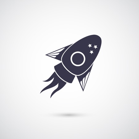 Vector silhouette rocket icon isolated on backgroundのイラスト素材