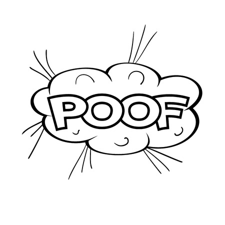 Comic bubbles vector isolated black and white illustration, cloud of gas, small itemsのイラスト素材