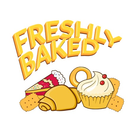 Fresh baked vector  beautiful illustration on isolated white backgroundのイラスト素材