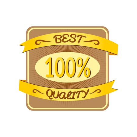 Retro vector best quality label isolated white backgroundのイラスト素材