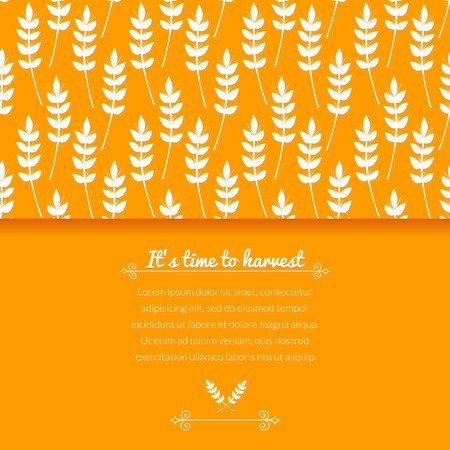 Vector background with ears of wheat and horizontally space for textのイラスト素材